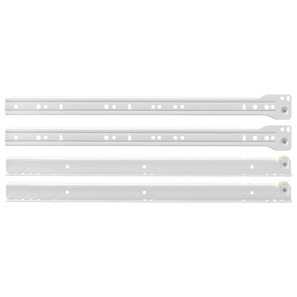 vidaXL Scorrevole per cassetti 2 pcs Bianco 400 mm Acciaio