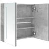 vidaXL Armadietto Bagno con Specchio e LED Grigio Cemento 62x14x60 cm