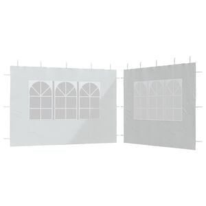 vidaXL Parete per Tendostruttura in PE 2pz con Finestra Bianco