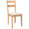 vidaXL Sedie da Pranzo con Cuscini 2 pz Naturale Legno Massello Hevea