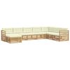 vidaXL Set di divani da esterno 8 pz Bianco e Crema Poliestere