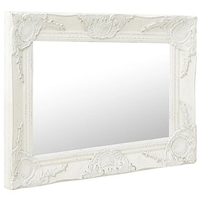 vidaXL Specchio da Parete Stile Barocco 50x40 cm Bianco
