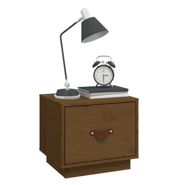 vidaXL Comodino ambra 40x34x35 cm in Legno Massello di Pino
