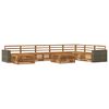 vidaXL Set di divani da esterno 9 pz Naturale Legno di Acacia Massello
