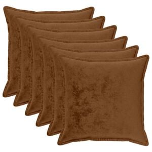 vidaXL Federa 6 pcs HOUTEN Marrone Chiaro 70 x 70 cm Flanella