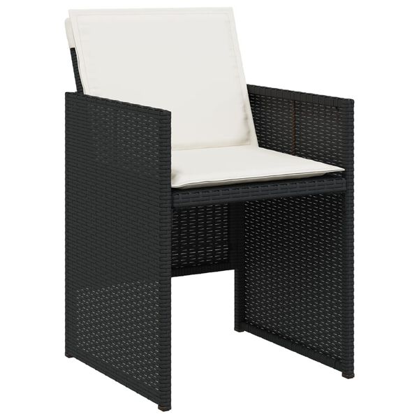 vidaXL Set da Pranzo da Giardino 17 pz con Cuscini Nero in Polyrattan