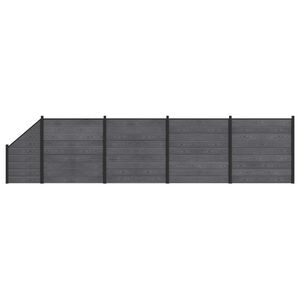 vidaXL Set di Recinzione 5 pz 792 x 186 cm WPC e Alluminio Grigio