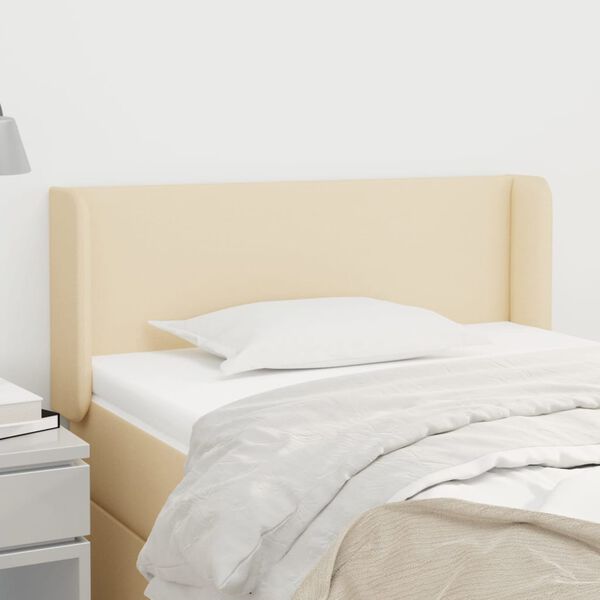vidaXL Testiera ad Orecchio Crema 83x16x78/88 cm in Tessuto