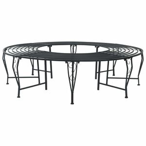 vidaXL Panchina per Alberi 8-Numero di posti &Oslash; 160 x 44 cm Acciaio