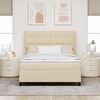 vidaXL Letto a molle con materasso Crema 200 x 160 cm Tessuto