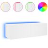 vidaXL Mobile TV a Parete con Luci LED Bianco 100x35x31 cm
