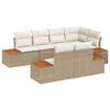 vidaXL Set Divano da Giardino 7 pcs beige e panna Poly Rattan