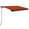 vidaXL Tenda Retrattile Manuale con LED 3,5x2,5m Arancio e Marrone