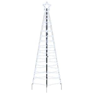 vidaXL Albero di Natale LED con picchetti per il terreno Bianco freddo