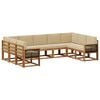 vidaXL Set di divani da esterno 9 pz Naturale e Beige