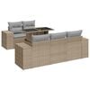 vidaXL Set Divano da Giardino 6 pz con Cuscini Beige in Polyrattan