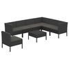 vidaXL Set Divani da Giardino 8 pz con Cuscini in Polyrattan Nero