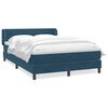 vidaXL Giroletto a Molle con Materasso Blu Scuro 160x210 cm in Velluto