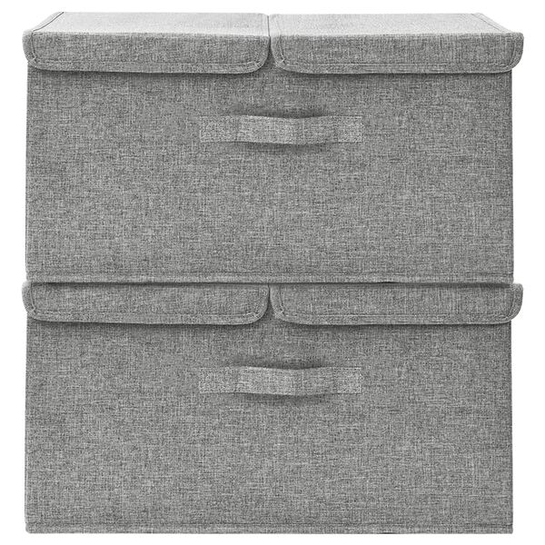 vidaXL Scatole Portaoggetti 2pz in Tessuto 50x30x25 cm Grigio