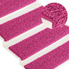 vidaXL Tappetini per scale 15 pz 65x21x4 cm Rosa Bordo rettangolare