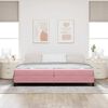 vidaXL Letto a molle con materasso Rosa 200 x 200 cm Tessuto