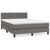 vidaXL Giroletto a Molle con Materasso Grigio 140x200 cm in Similpelle