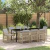 vidaXL Set da Pranzo per Giardino 9 pcs Beige polyrattan