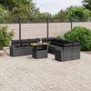 vidaXL Set Divani da Giardino 11 pz con Cuscini in Polyrattan Nero
