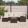 vidaXL Set di divani con cuscino Marrone e Crema polyrattan