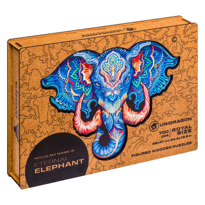 UNIDRAGON Puzzle in Legno 700 pz Eternal Elephant Royal Size 62x47 cm