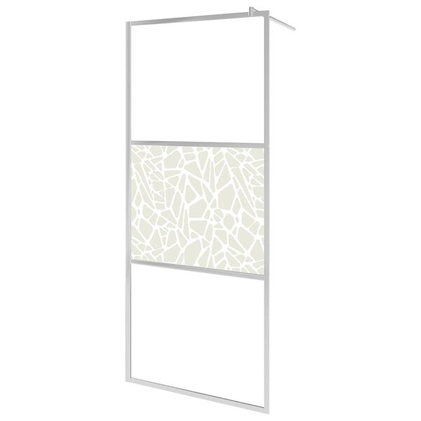 vidaXL Parete per Doccia Walk-in in Vetro ESG Design Pietra 80x195 cm