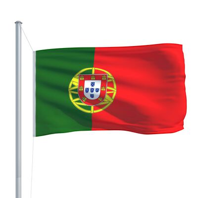vidaXL Bandiera del Portogallo con Pennone in Alluminio 6,2 m
