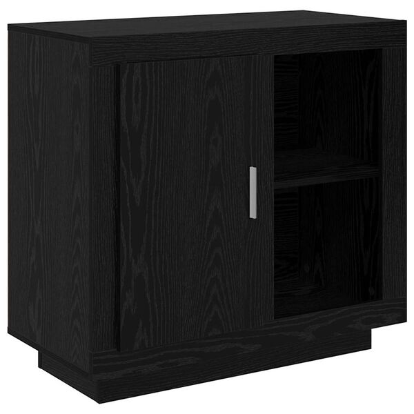 vidaXL Credenza Rovere Nero 80 x 40 x 75 cm Legno multistrato
