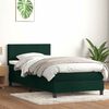 vidaXL Letto a Molle con Materasso e LED Verde Scuro 90x220 cm Velluto