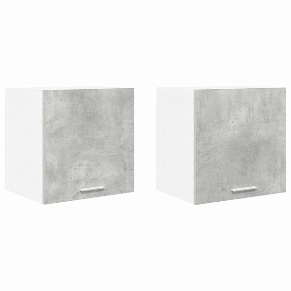 vidaXL Armadio pensile 2 pcs Grigio Cemento e Bianco 40 x 31 x 40 cm
