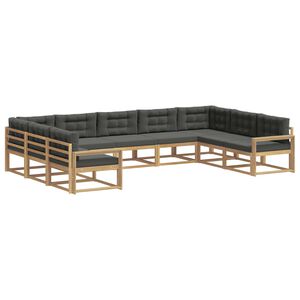 vidaXL Set di divani da esterno 9 pz Bianco e Antracite