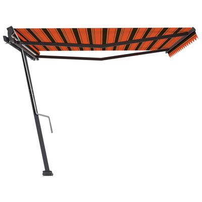 vidaXL Tenda da Sole Manuale con Palo 400x300 cm Arancione/Marrone
