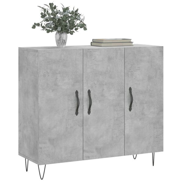vidaXL Credenza Grigio Cemento 90x34x80 cm in Legno Multistrato