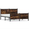 vidaXL Giroletto senza Materaso in Metallo Rovere Fumo 140x190 cm