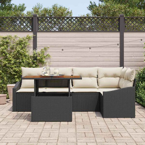 vidaXL Set da Pranzo per Giardino Nero e Crema 100 x 55 x 73 cm