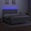 vidaXL Letto a Molle Materasso e LED Grigio Chiaro 160x200 cm Tessuto