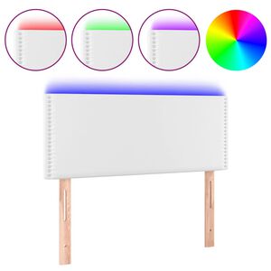 vidaXL Testiera Bianco a LED 100x5x78/88 cm in Similpelle