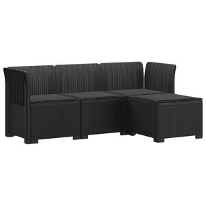 vidaXL Divano da giardino 4 posti con cuscini aspetto rattan PP