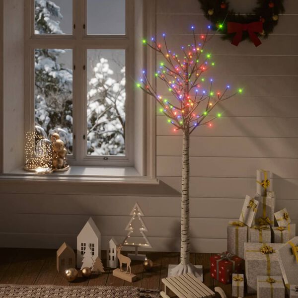vidaXL Albero Natale 140 LED 1,5 m Salice Colorato Interno Esterno
