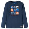 Maglietta Bambino Maniche Lunghe Blu Marino M&eacute;lange 116