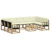 vidaXL Set di divani da esterno 10 pz Bianco e Crema