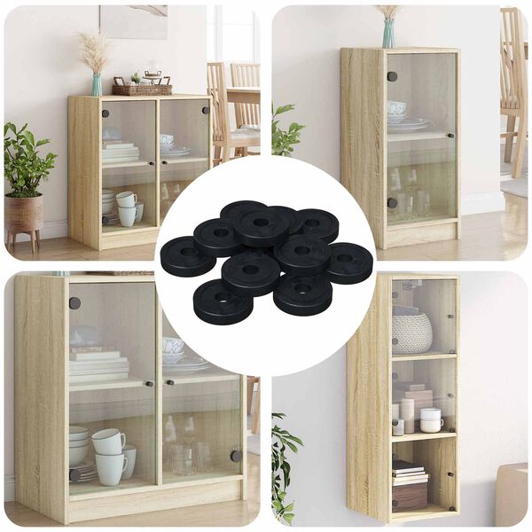 vidaXL adatto per Rondella Piatta 12 pcs Nero &empty;15 x 3 mm