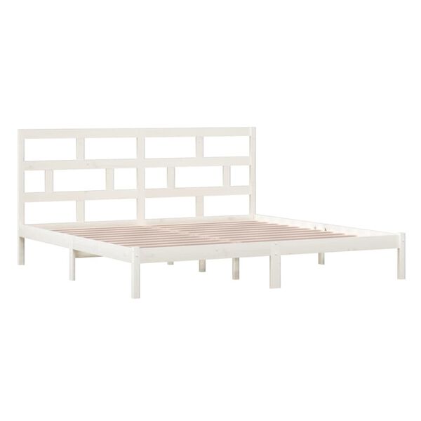 vidaXL Giroletto Bianco in Legno Massello di Pino 200x200 cm