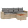 vidaXL Set Divano da Giardino 5 pz con Cuscini Beige in Polyrattan