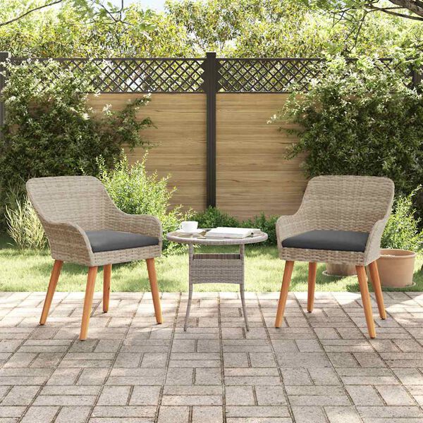 vidaXL Sedia da Giardino 2 pcs Grigio chiaro 62,5 x 55 x 82 cm